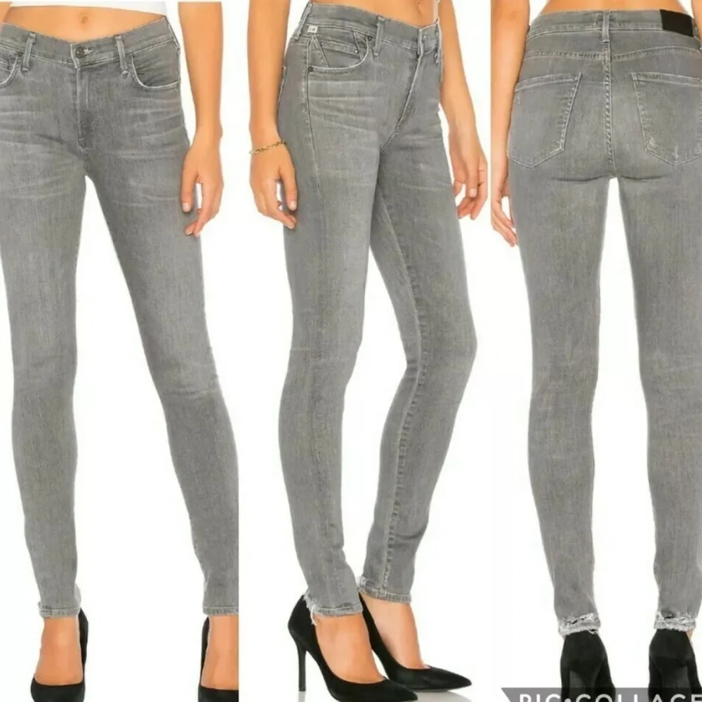 Citizens of humanity 27 Rocket High Rise Distressed Stretch Gray